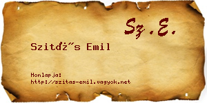 Szitás Emil névjegykártya